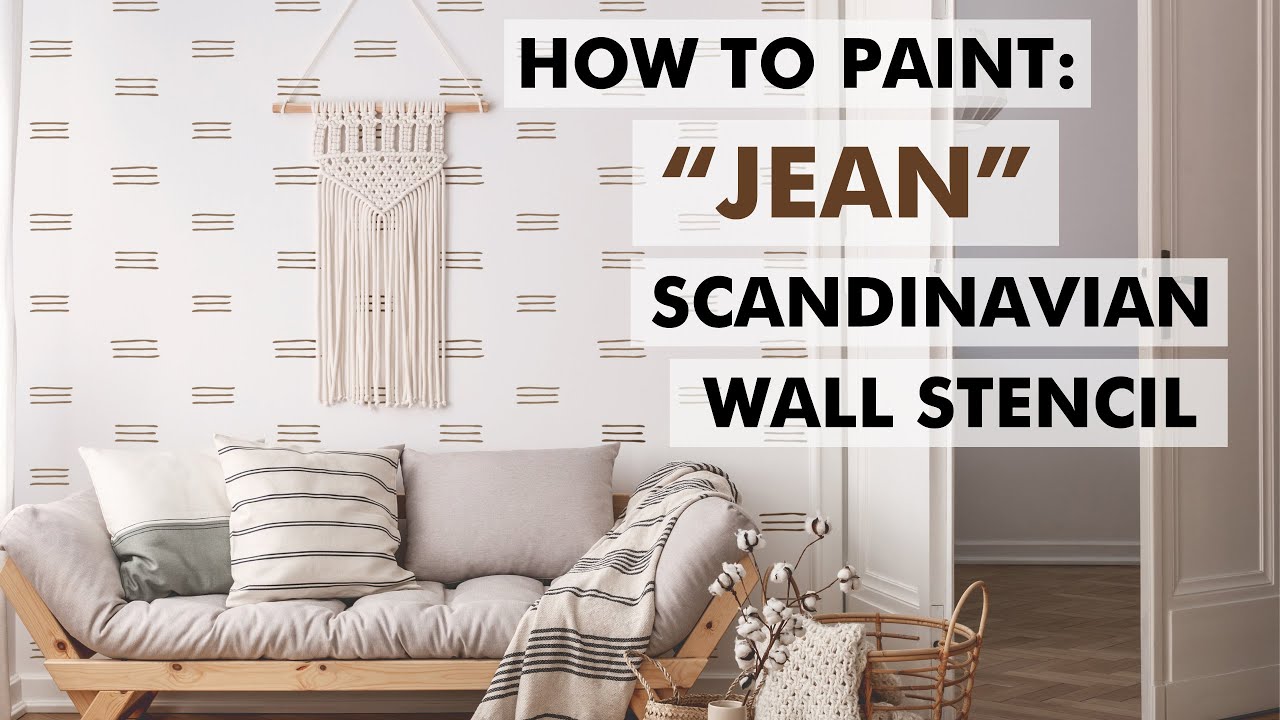 Stencil For Painting- How To Stencil Scandinavian Wall Stencil #stenciling #tutorial #stencilslab