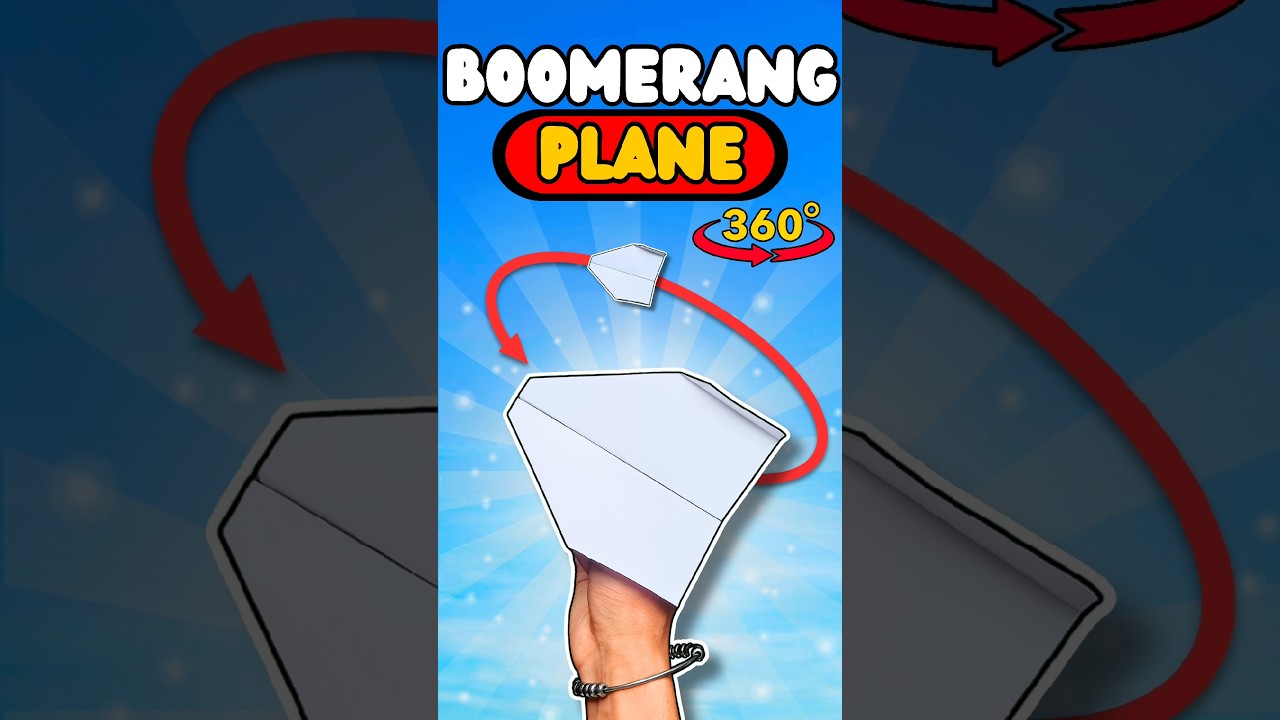 Boomerang plane that really flies back 🪃✂️#shorts #boomerangplane #boomerang #paperplane #diy #craft