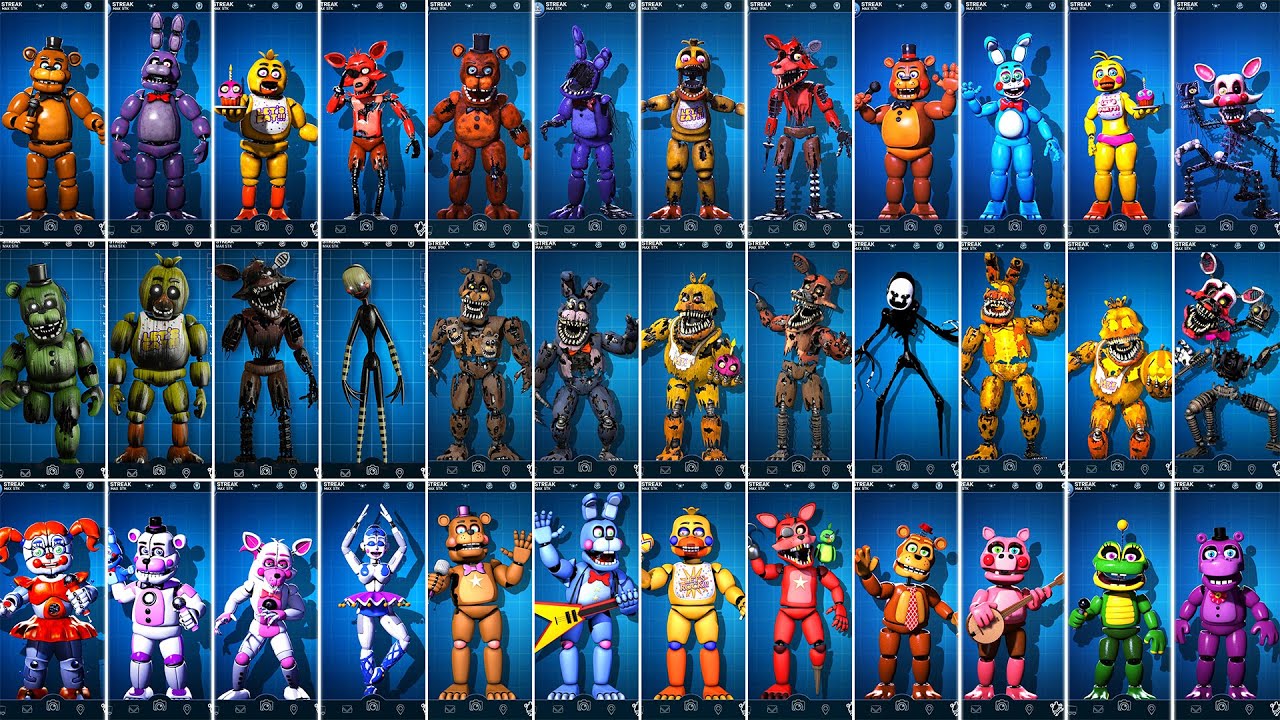 FNAF 1 2 3 4 5 6 UCN Workshop Animations