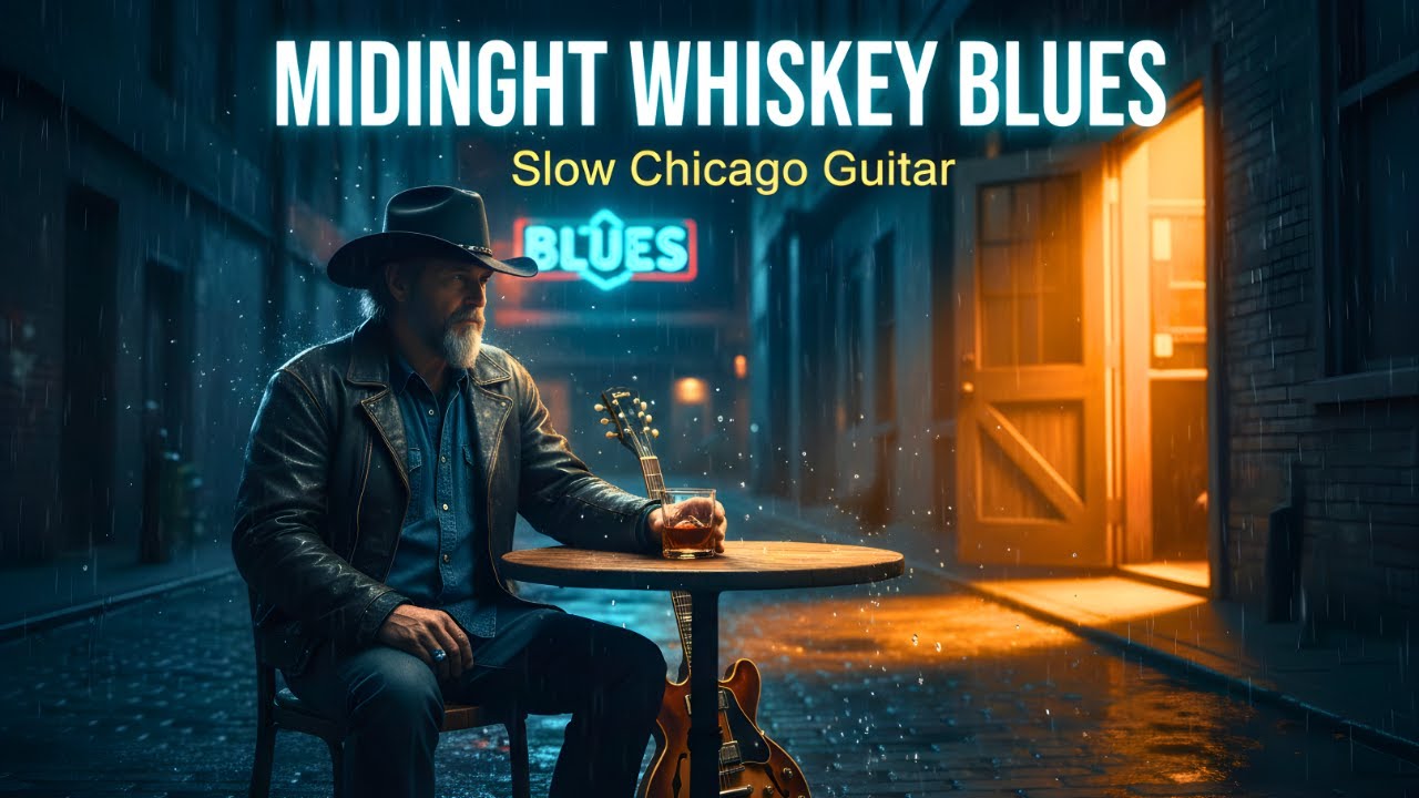 Midnight Whiskey Blues – Slow Chicago Guitar for Late Night Relax & Sleep🌙🎸