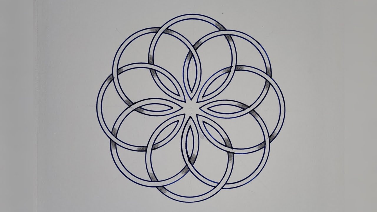 How To Draw Interlinked Celtic Knot || Geometric Circle Design