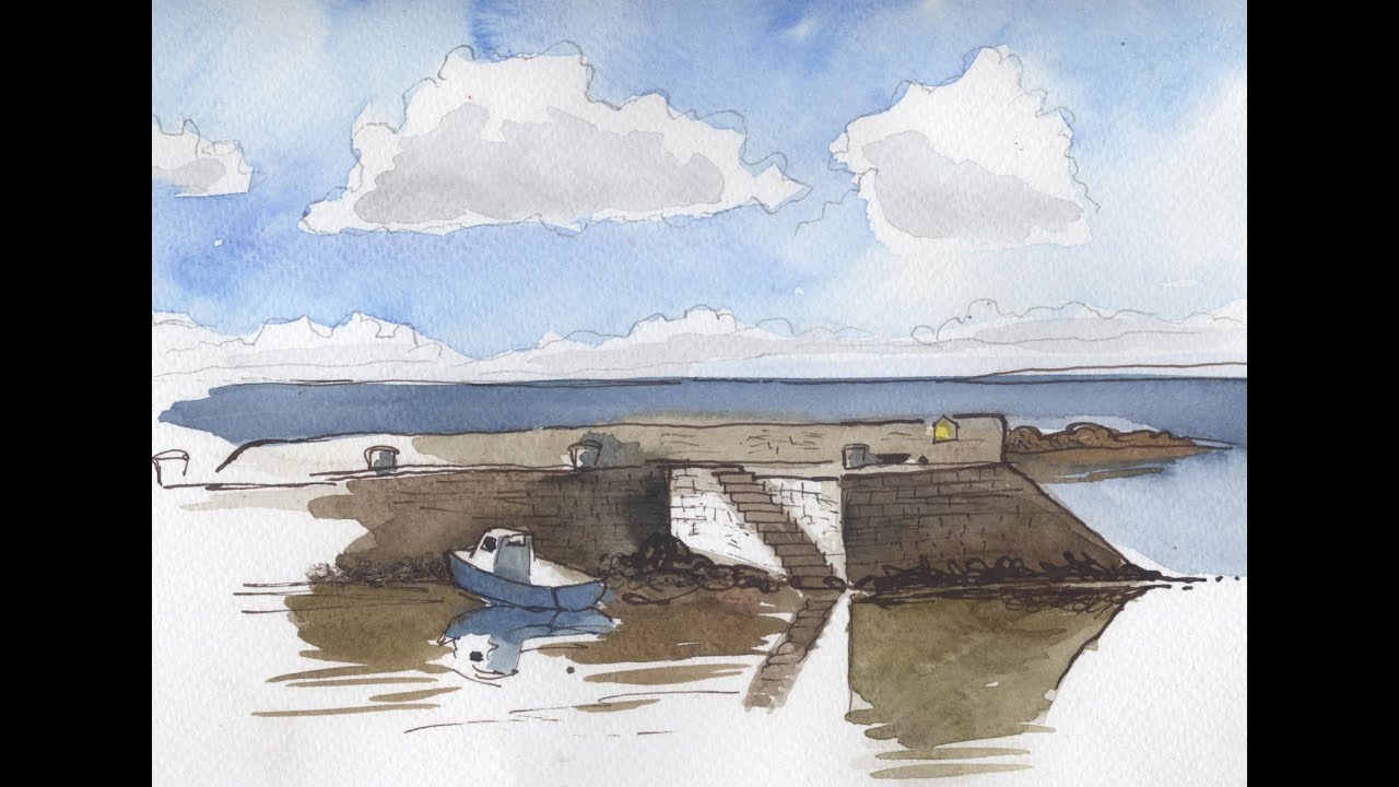 Roisin Cure paints an Irish harbor!