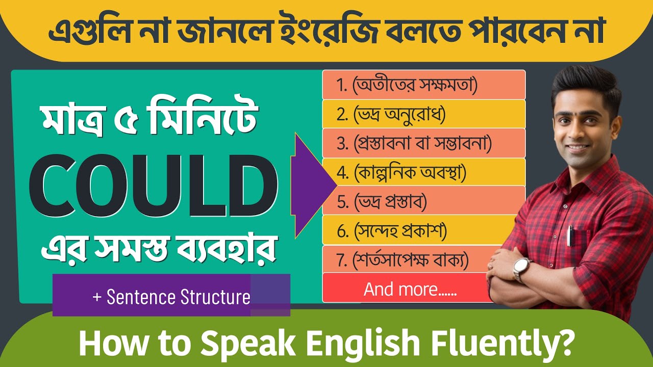 মাত্র ৫ মিনিটে Could এর সমস্ত ব্যবহার | How to Speak English Fluently?