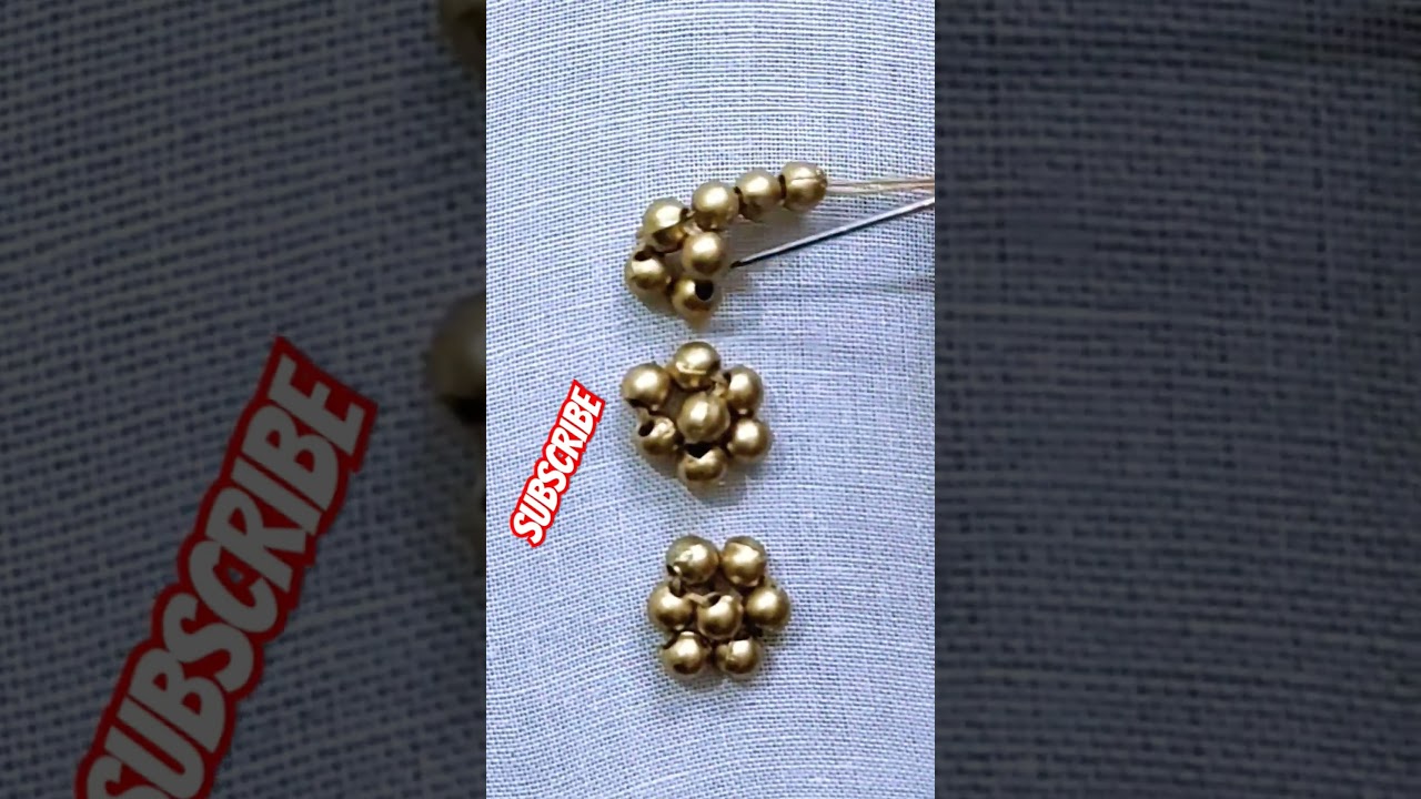 Beads flower stitch #embroiderytechniques #handmade #handwork #handembroidery #sewing #embroidery