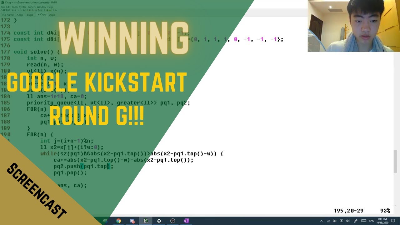 Winning Google Kickstart Round G 2020