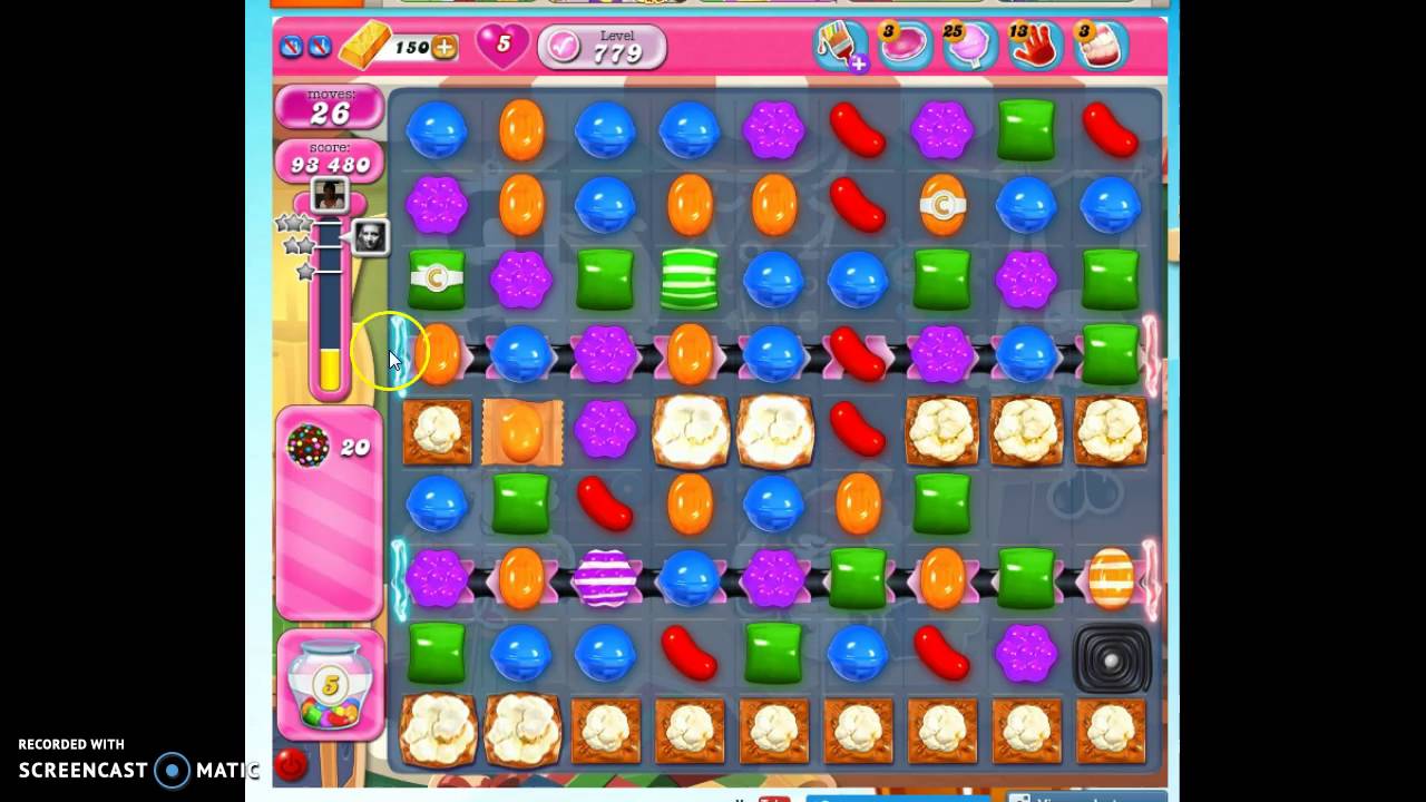 Candy Crush Level 779 help w/audio tips, hints, tricks