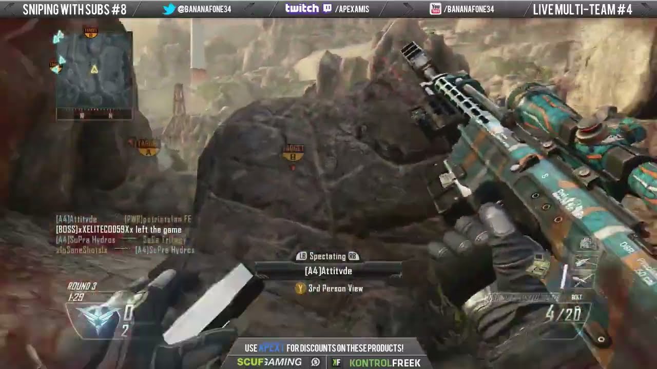 FaZe Apex: Снайперская стрельба в BO2 с помощью Subs! Прямая трансляция SND, 9-я неделя.