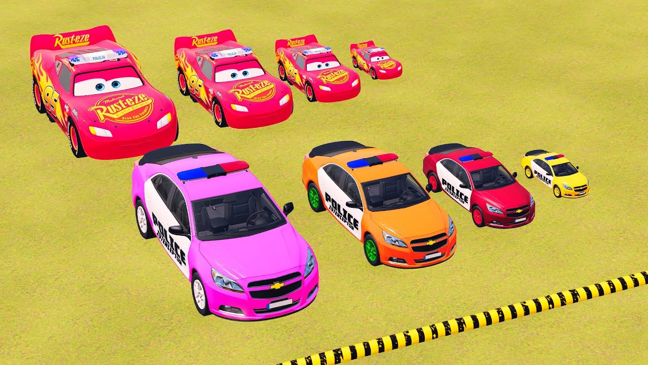 TRANSPORTING POLICE CARS, AMBULANCE, FIRE TRUCK, COLORFUL CARS WITH TRUCK FARMING SIMULATOR 22 #58