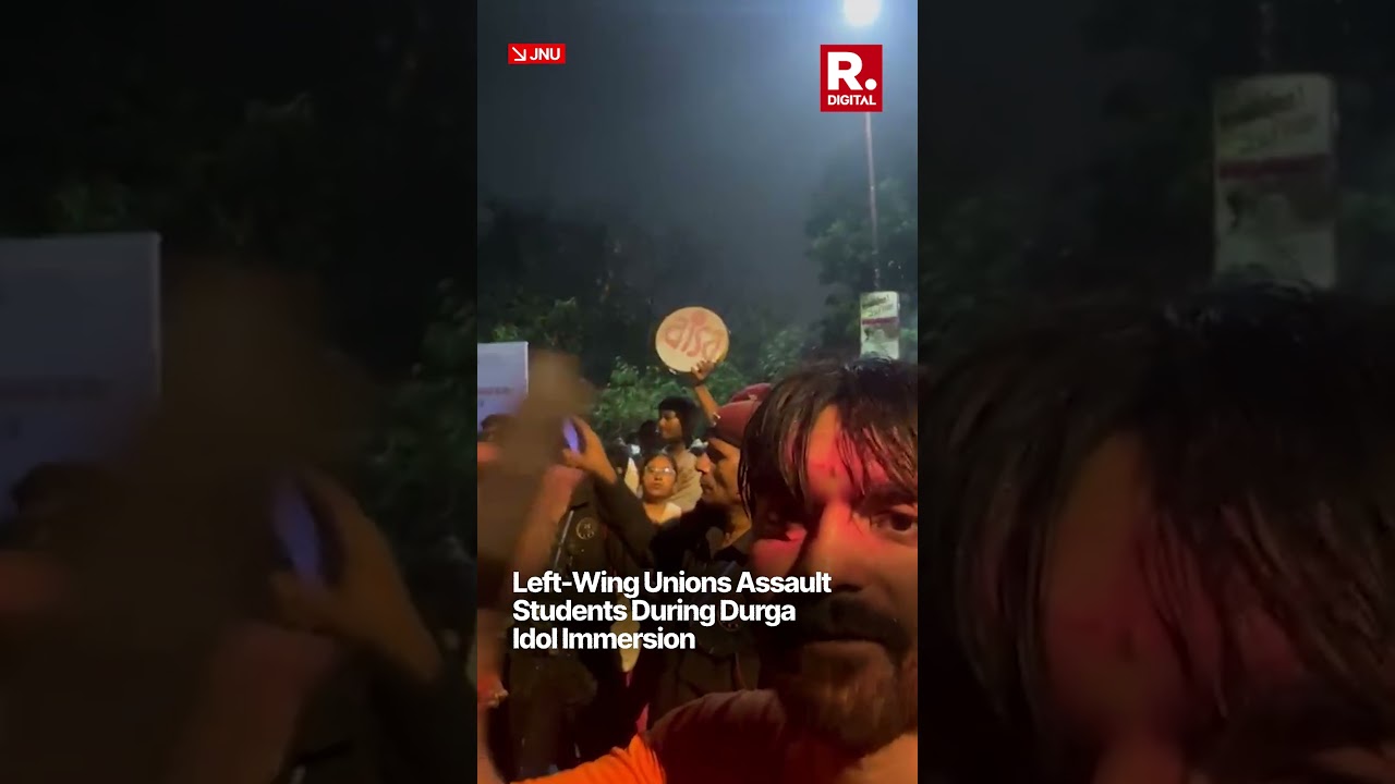 Left Wing Unions Assault Students During Durga Idol Immersion In JNU
