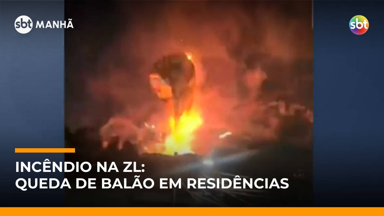 Balão cai em área residencial e causa incêndio na zona leste de São Paulo | #SBTManhã