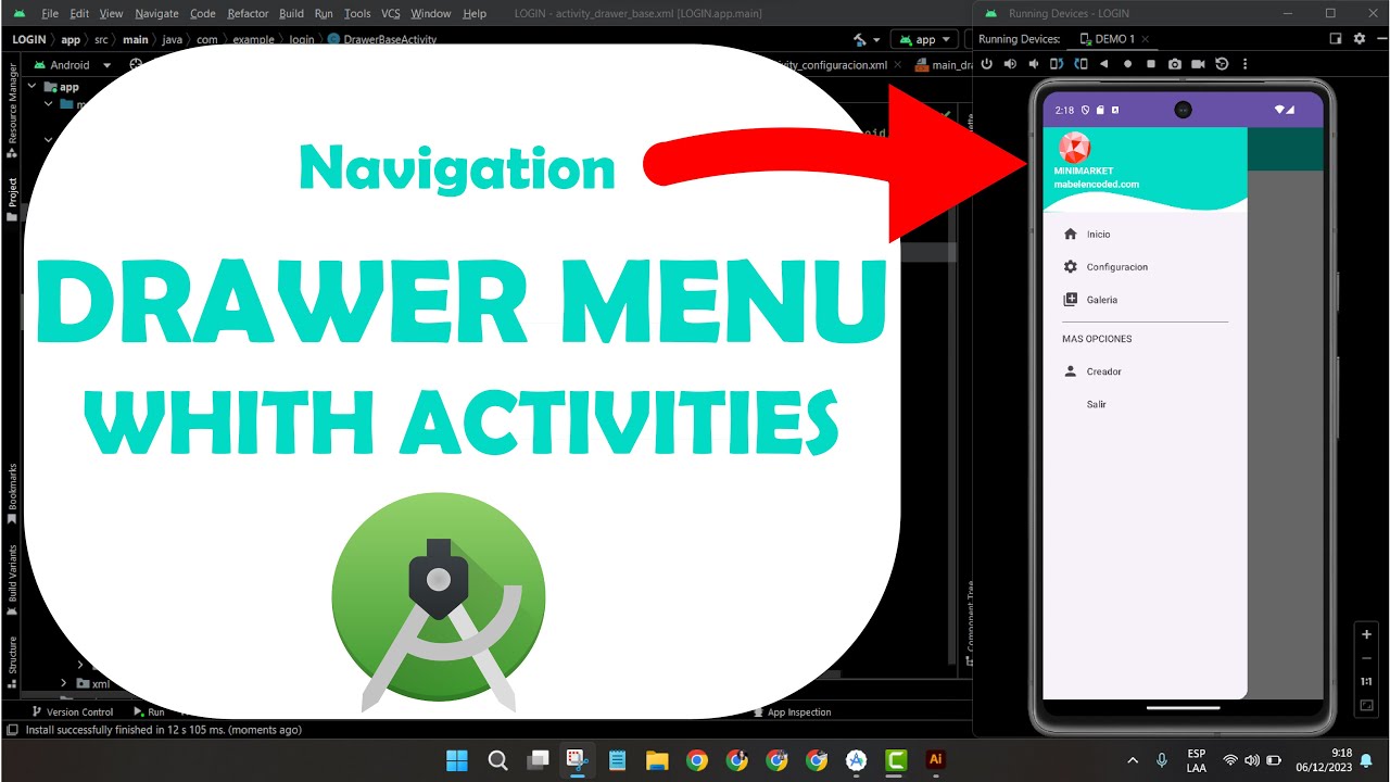 🚀 ¡Descubre Cómo Crear un Navigation Drawer con Activities en Android! 👉📱 Tutorial Completo 2023 👊