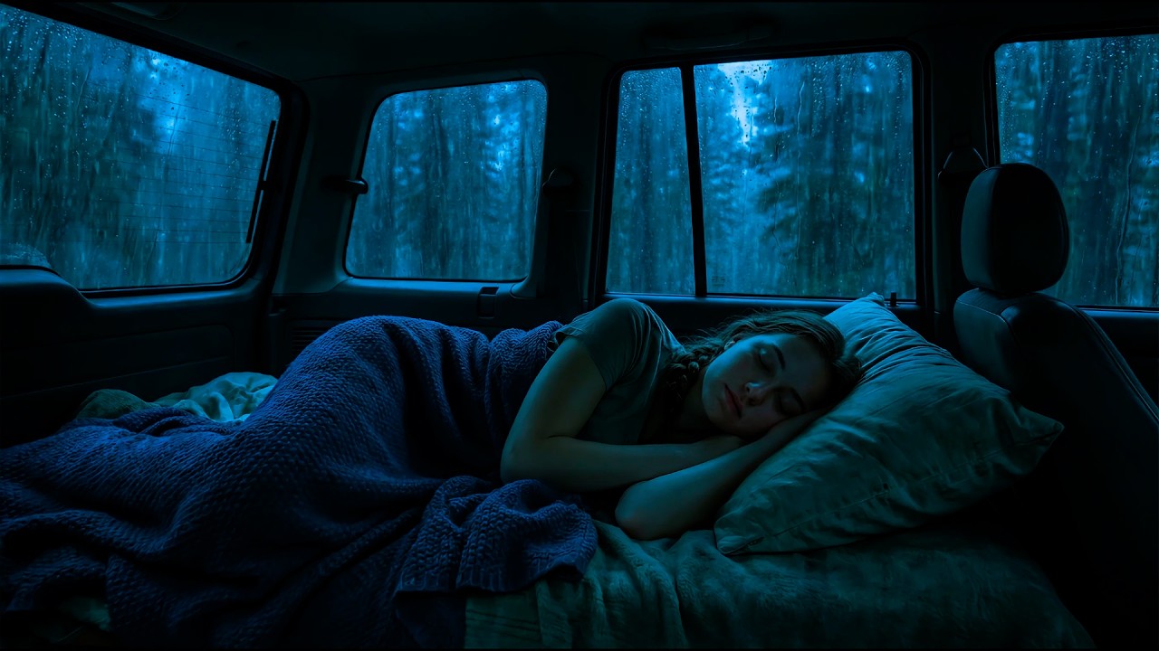 Fall Asleep in Less Than 3 Minutes With Super Heavy Rain On Car & Massive Thunder Sounds At Night
