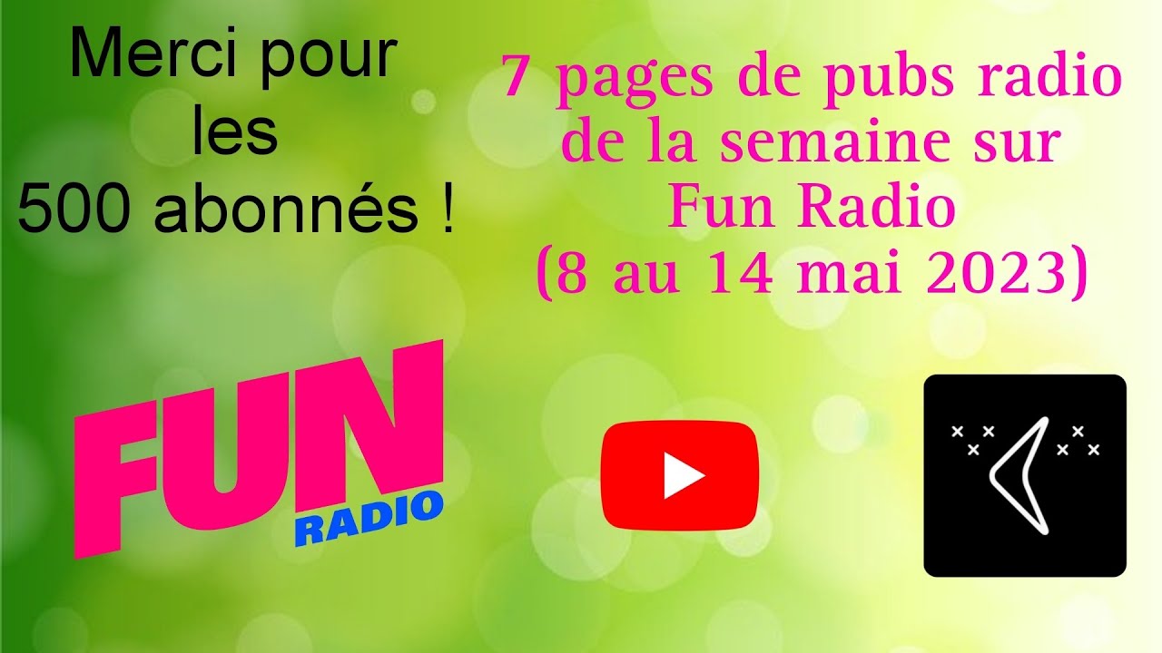 7 pages de pubs de Fun Radio de la semaine