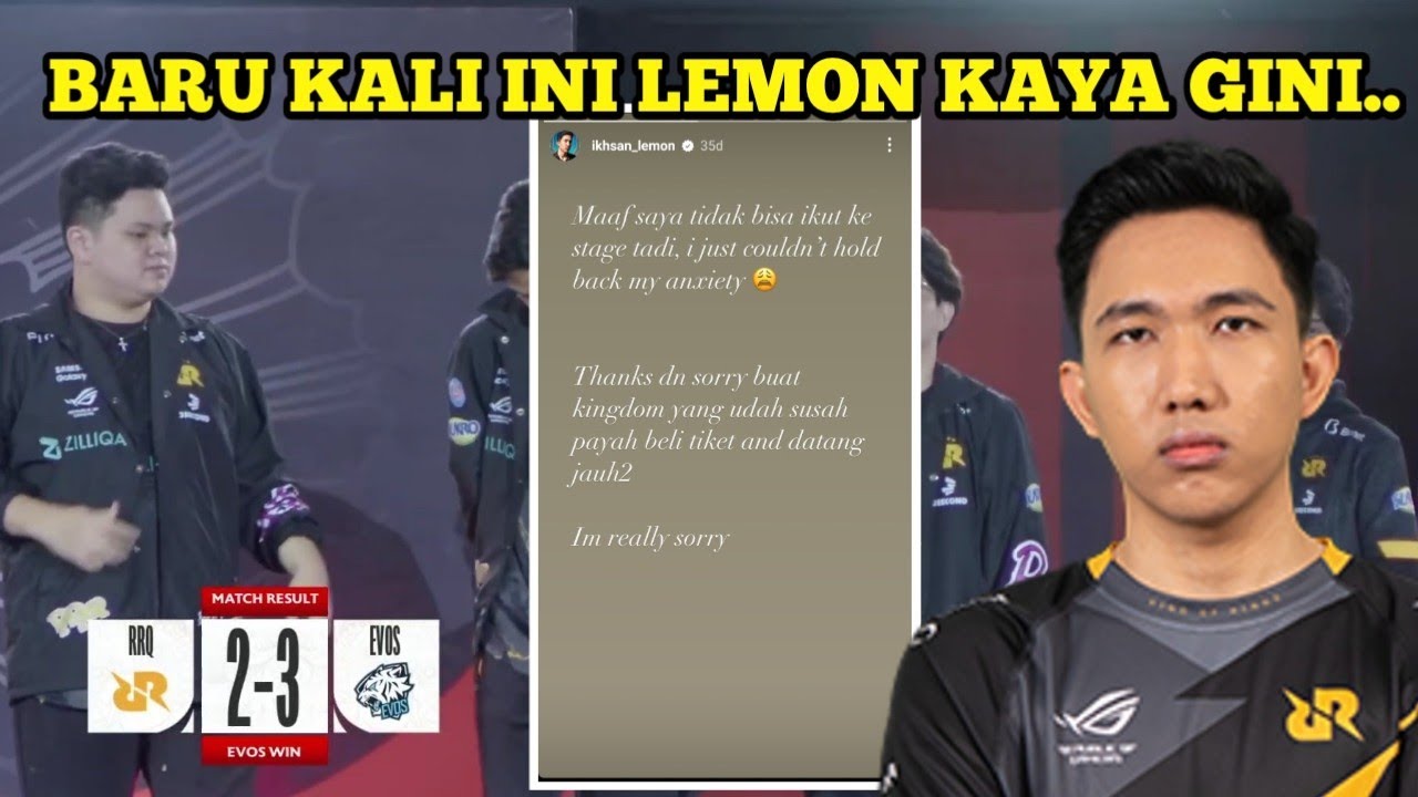 Story Ig lemon yang di hapus setelah kalah comeback dari evos serta alasanya tidak ikut di stage..