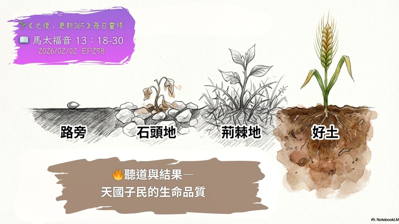 讓生命翻倍成長的祕訣！耶穌教你如何穩定收成「100 倍」果實 | 馬太福音 13:18-30  聽道與結果【CC字幕】🌱《光復·更新365》每日靈修 EP258