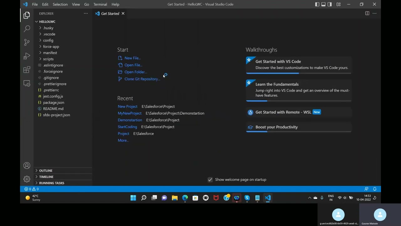 [Hindi]Lightning Web Component, LWC Hello Word, VS CODE Setup for LWC.