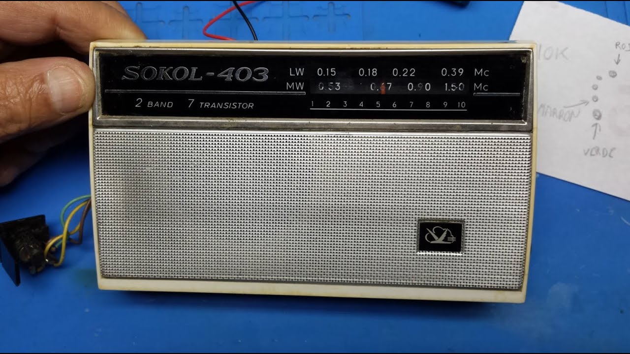 Radio Sokol 403 - Cambio de potenciometro con interruptor y mas