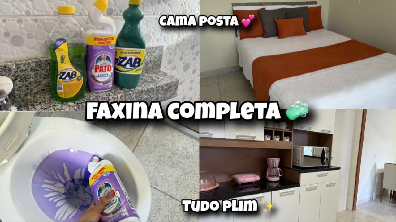 FAXINA COMPLETA NA CASA| CAMA POSTA| Morando sozinha aos 23! 🧼✨🧹