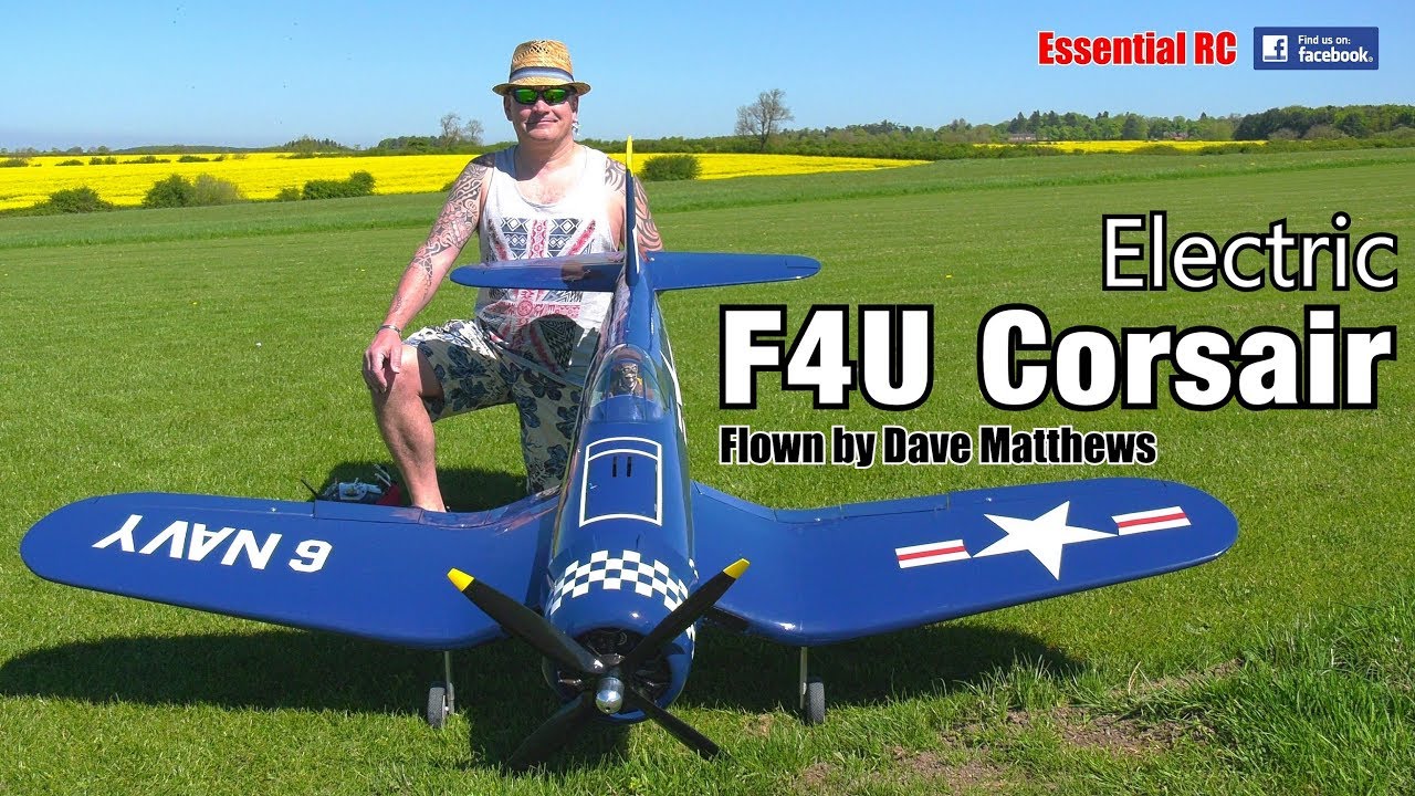 Electric RC F4U CORSAIR (Black Horse Warbird, 4 blade propellor, 12S lipo power system)