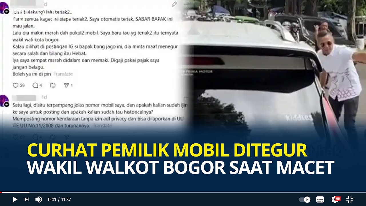 Curhat Pemilik Mobil Ditegur Wakil Walkot Bogor saat Macet: Digaji Pajak Saya, Jangan Belagu