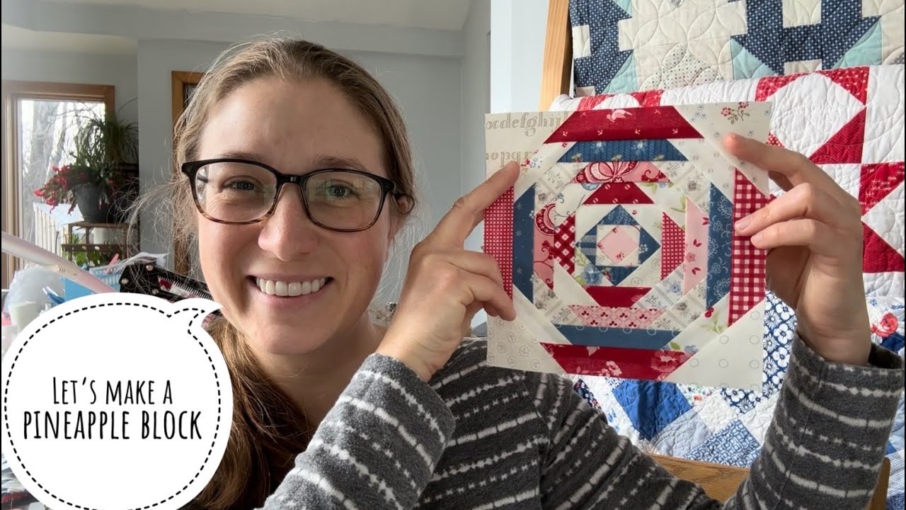 Making a Pineapple quilt block, pineapple block tutorial, quilt block tutorial