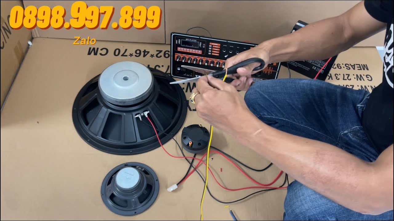 Hướng dẫn ráp loa kéo, đấu dây đơn giản 1 bass 40 3 đường tiếng công suất lớn. 0898.997.899