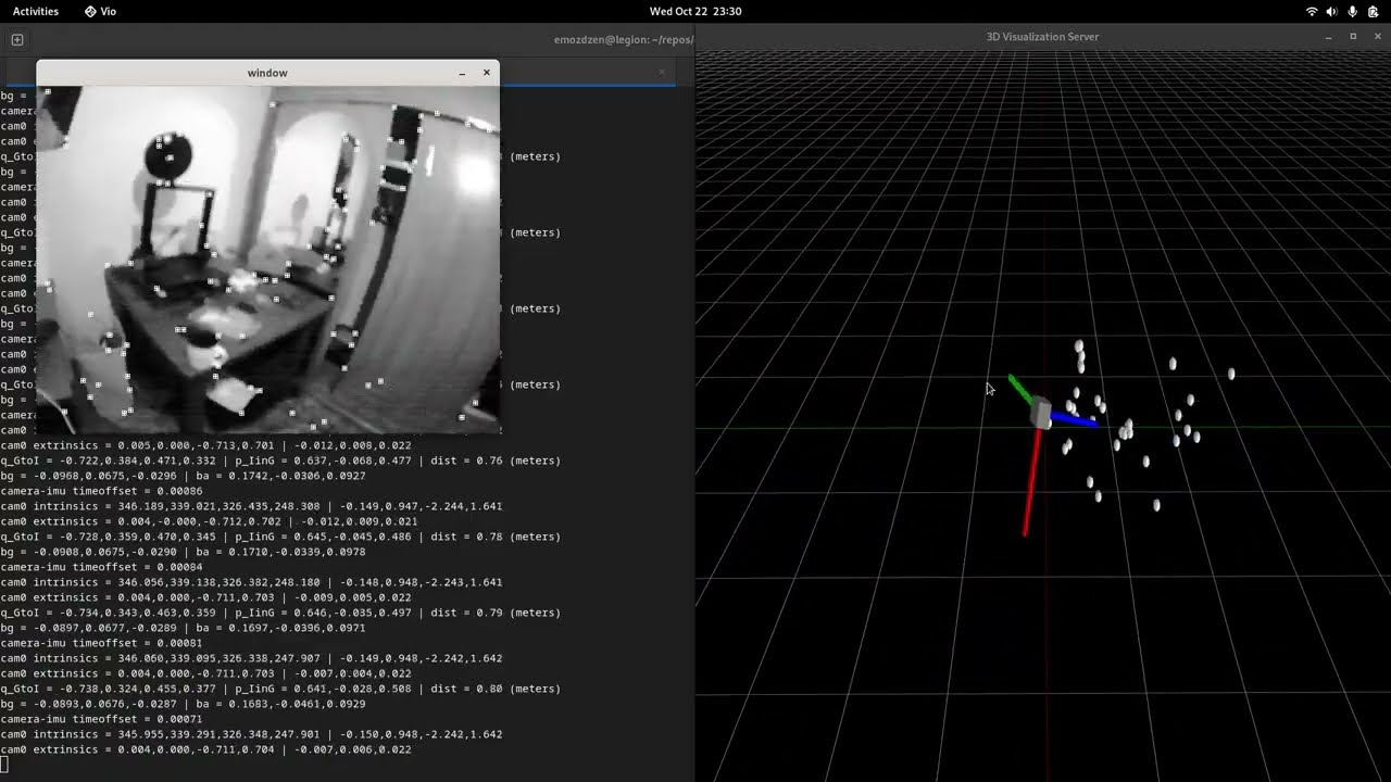 Visual Inertial Odometry using OpenVINS