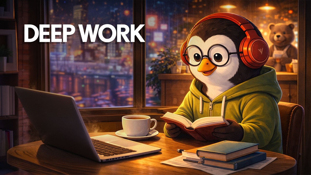 Rainy Library 🌧️ | Piano Jazz LoFi for Reading & Deep Work | No Vocals