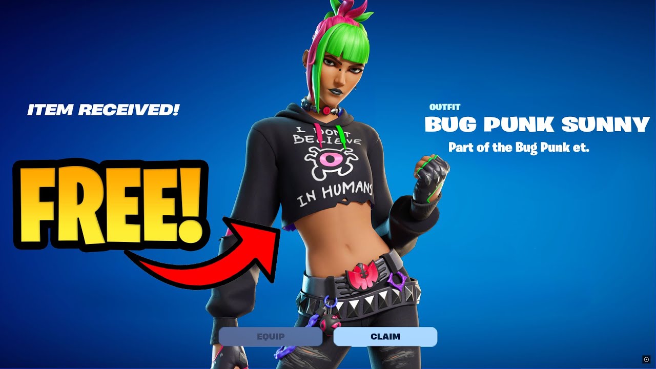 How To get Free BUG PUNK SUNNY skin in Fortnite ( Six Stack Pure chaos Blitz)
