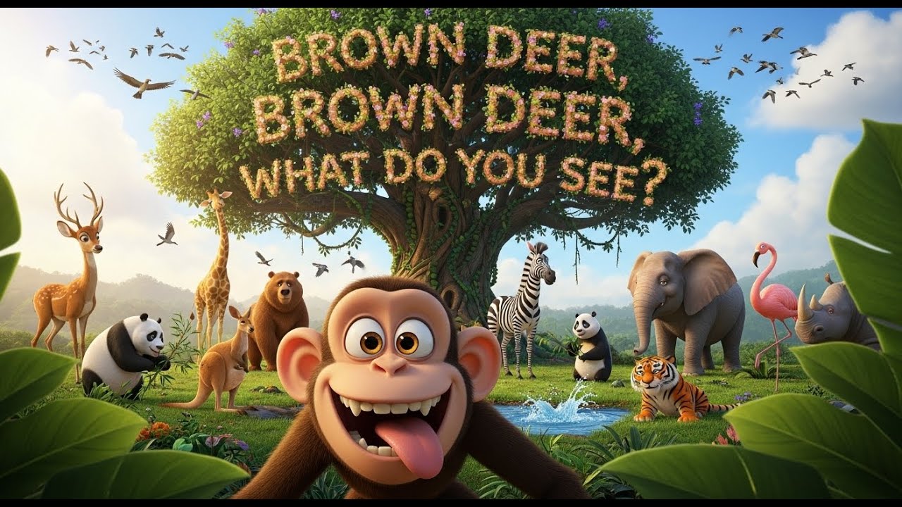 Learn Animal Names in a Fun Way! | ‘Brown Deer, Brown Deer’ Style Rhymes for Kids !