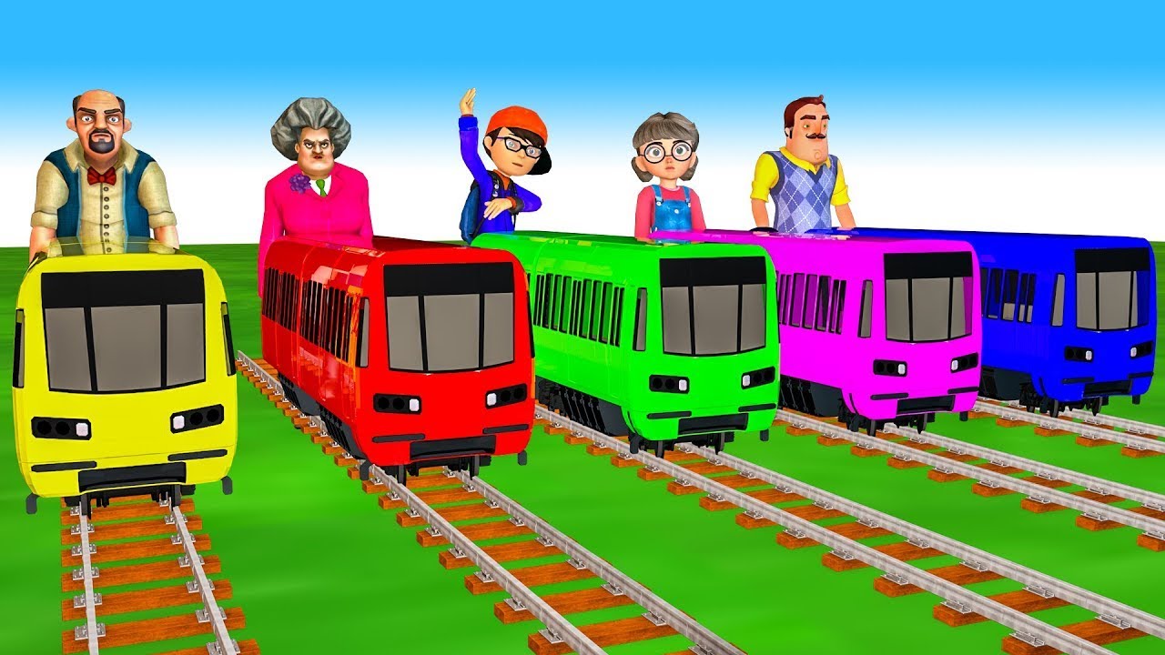 【踏切アニメ】複雑な電車 Trains Climbing Pynamid🚍 Fumikiri 3D Railroad Crossing Animation | Nikhil Chouksey