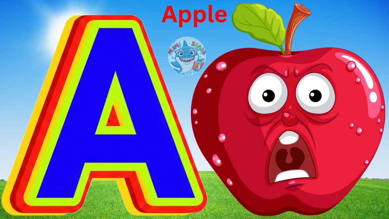 A is for Apple | A A Apple | A to Z Alphabet | ABC Phonics Song for Kids |  Mini Shark #kidssongs