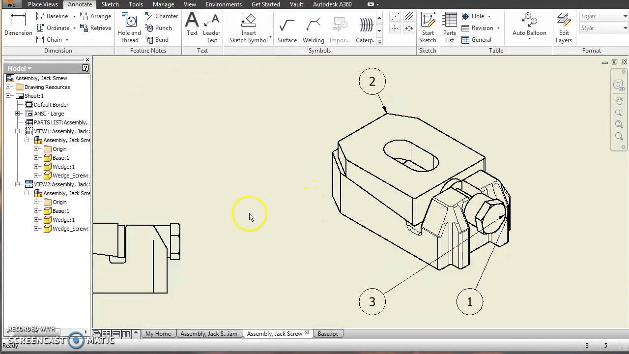 Adding Balloons and a Bill of Materials (Parts List) in Autodesk Inventor