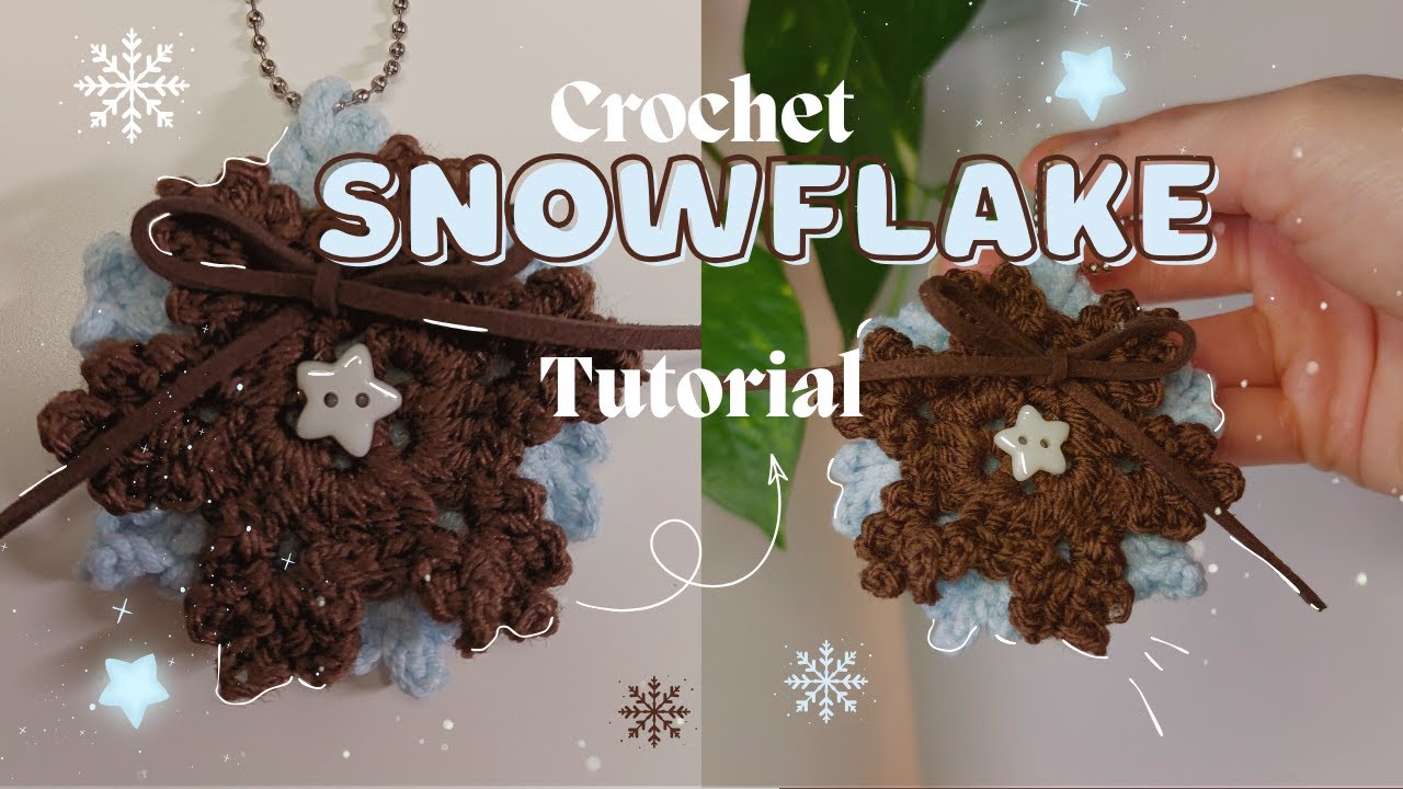 crochet snowflake keychain | Christmas crochet ideas | crochet tutorial for absolute beginners
