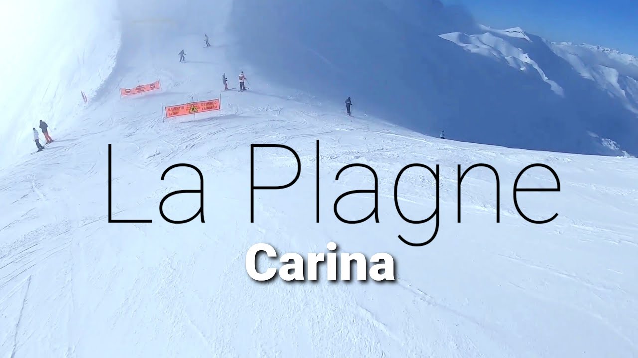 Snowboarding La Plagne - Grande Rochette - Carina ( red run ) through Pollux to Colorado Chairlift