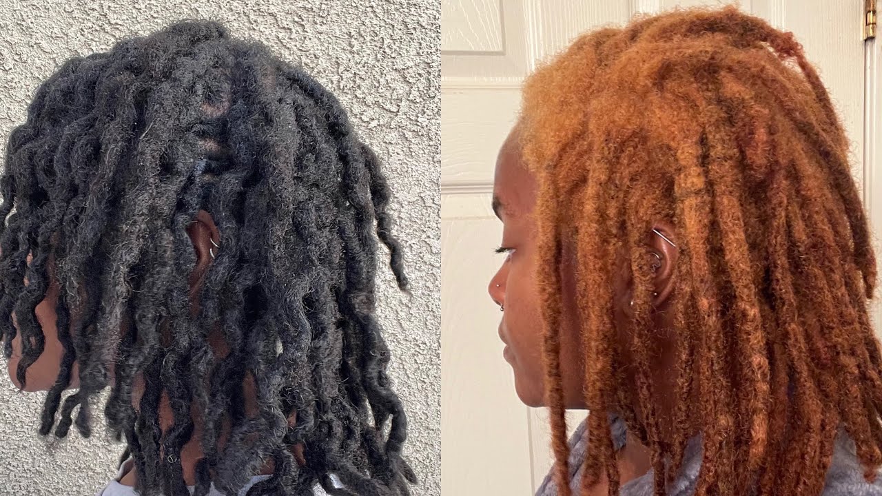 How to Dye Locs From BLACK to BLONDE Without Bleach| Creme of Nature Hair Dye| Dying Loc Extensions|