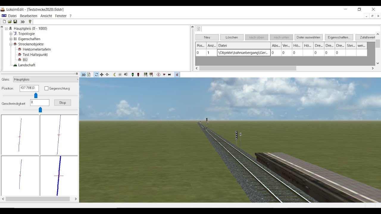 Haltepunkte, Bahnsteige, Bahnübergänge-Loksim3D Streckenbau Tutorial #3