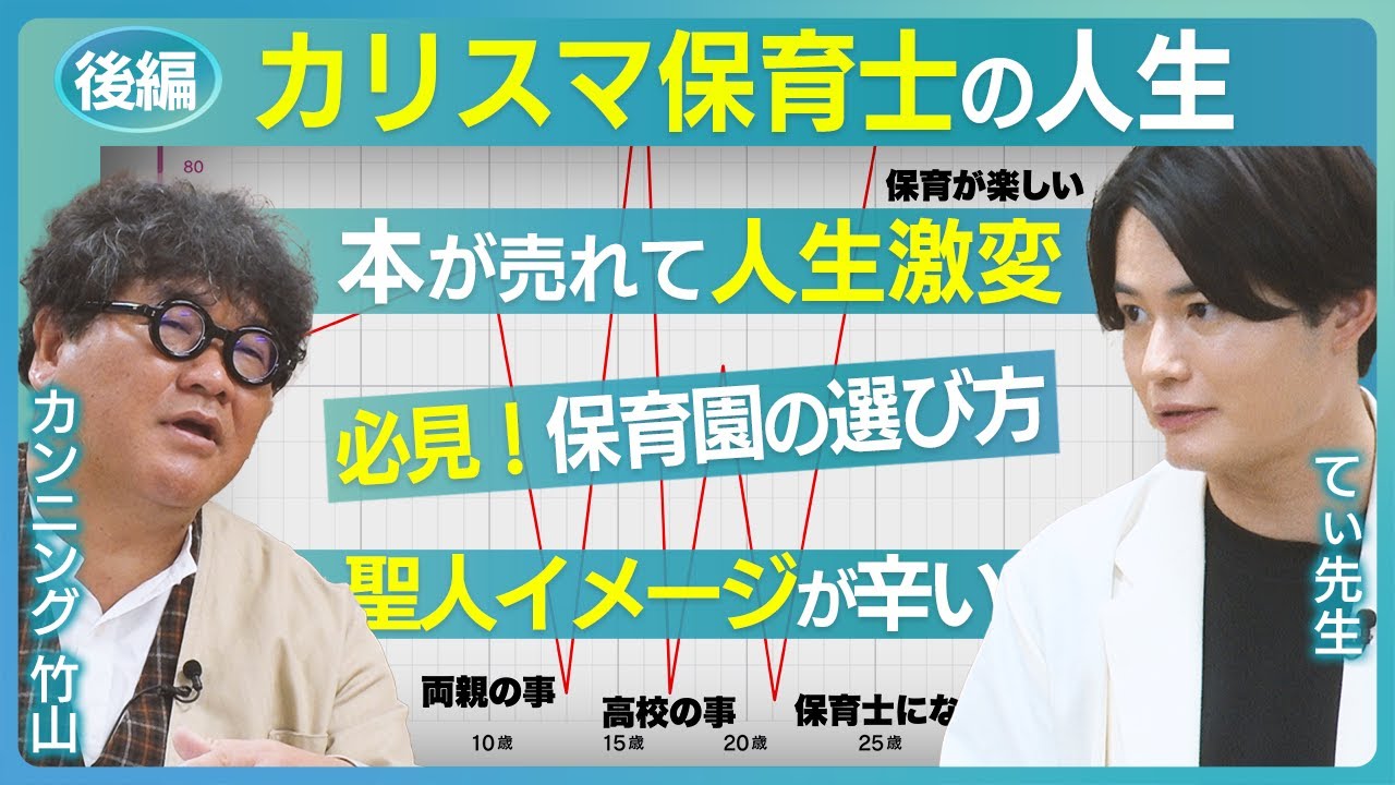 【てぃ先生の人生 - 後編】保育園の選び方 │ 本が売れて人生激変!? │ 聖人イメージがつらい!? │ 夢は世界の●●!?〈ｲﾝﾀﾋﾞｭｱｰ：カンニング竹山〉
