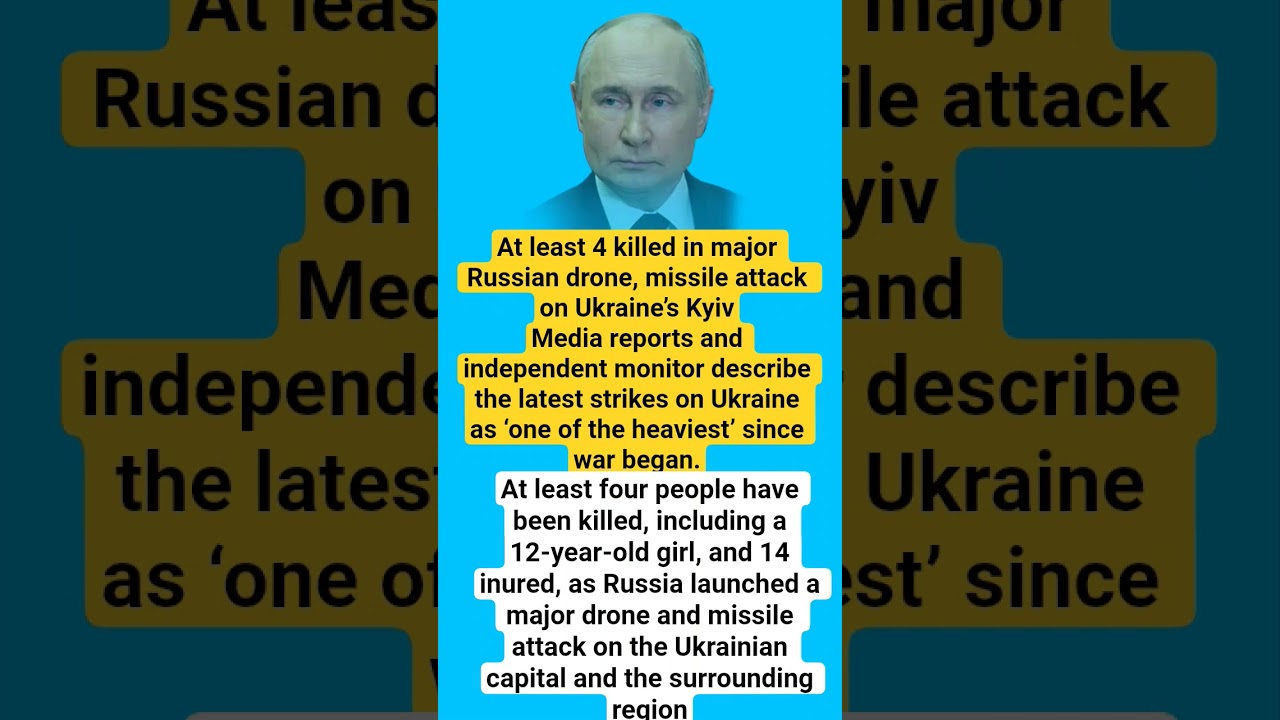 At least 4 killed in major Russian drone, missile attack on Ukraine&rsquo;s #russiaukrainewar