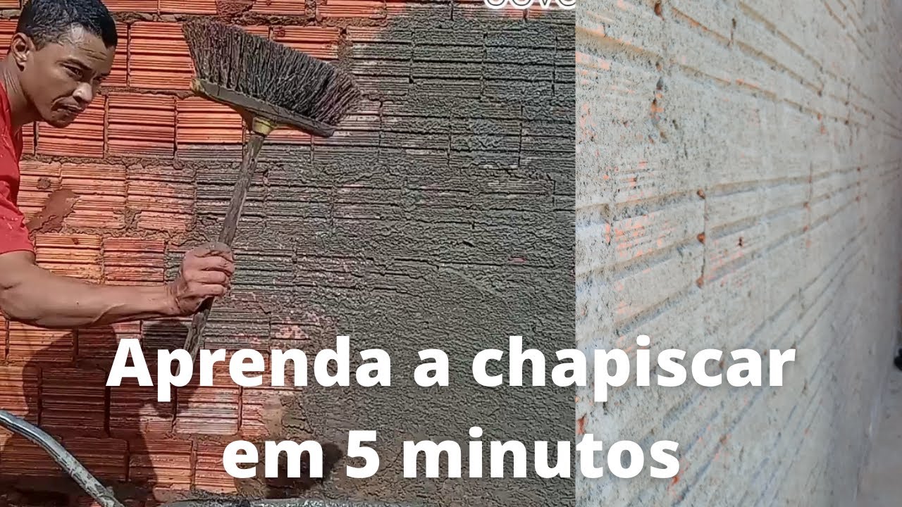 Como chapiscar com vassoura, APRENDA EM 5 MINUTOS.(Passo a Passo)