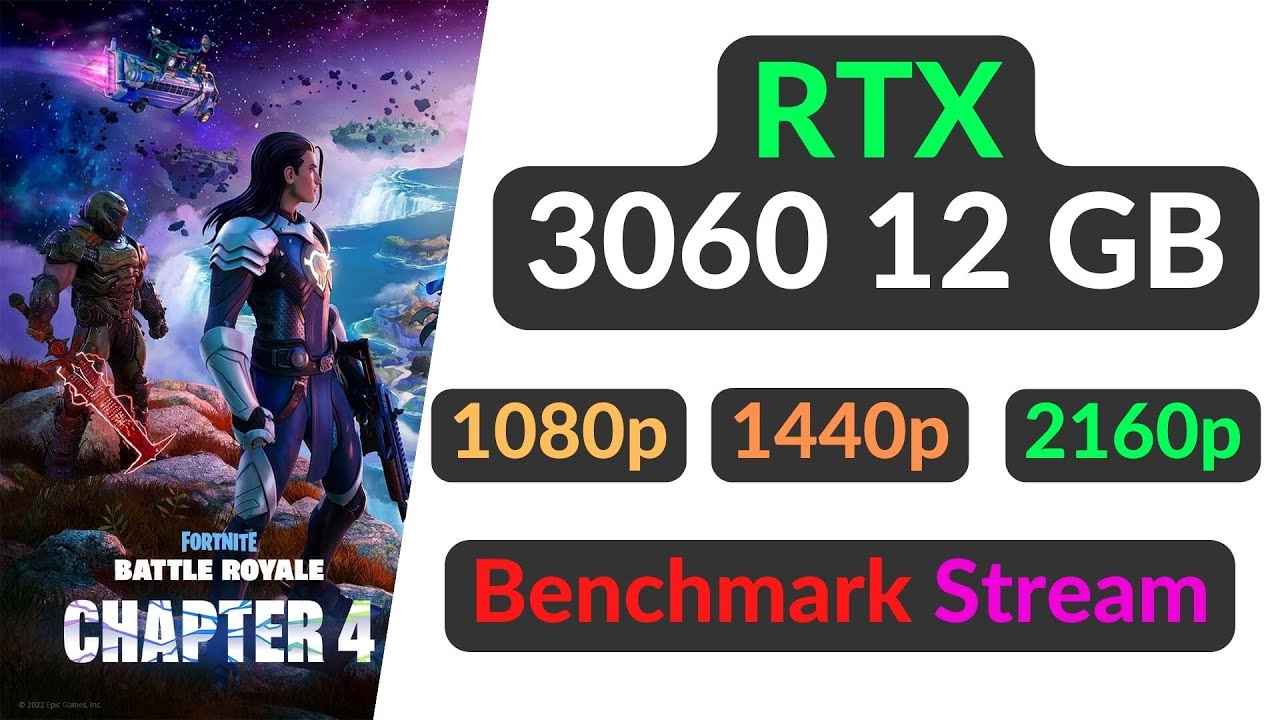 Fortnite nVidia RTX 3060 12GB // BENCHMARK 1080p 1440p 4K / DX11 DX12 Performance MOD - Stream