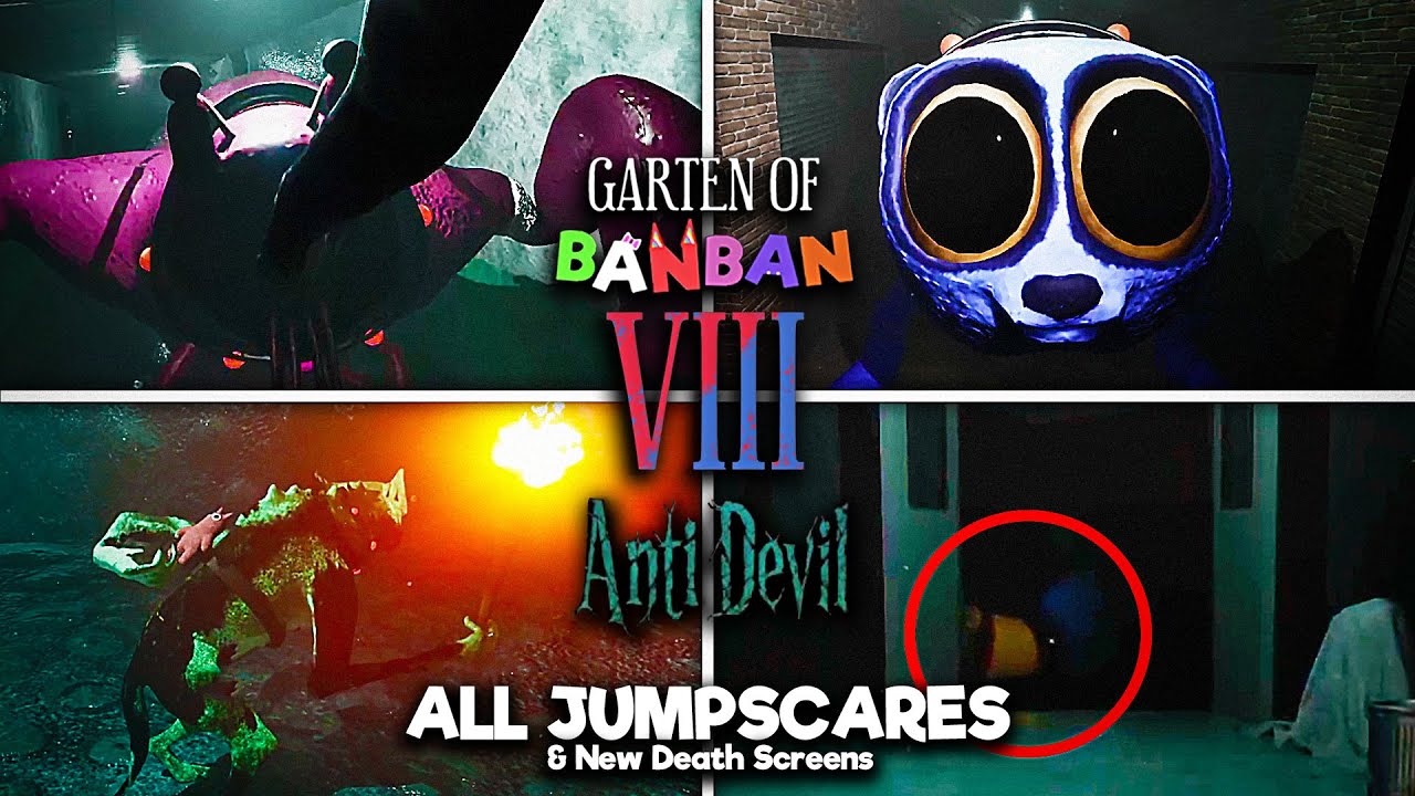 Garten of Banban 8 ALL Jumpscares & New Death Screens