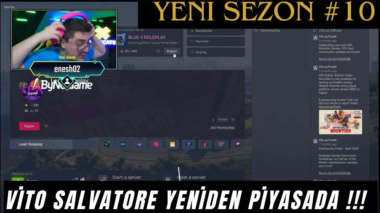 Vito Salvatore - YENİ SEZON BAŞLIYORUZ S10/#0 ( YİNE YENİ YENİDEN !!!) #Roleplay #Fivem #BlueV