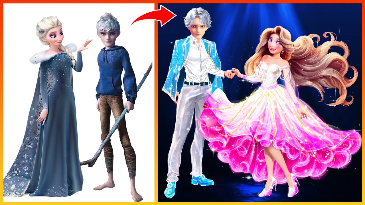 Wedding Transformation Disney Princess Elsa from Frozen and Jack Frost - Character Dress-Up