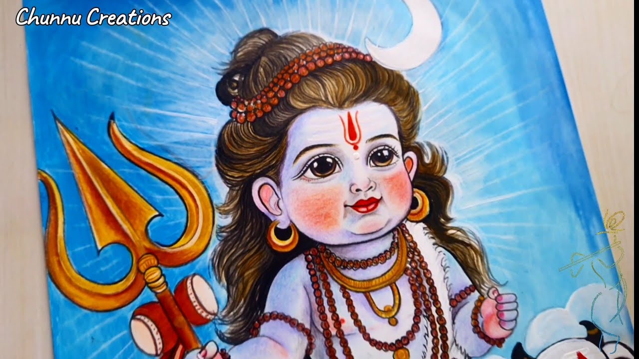 How to Draw Baby Lord Shiva | Bal Shiv Drawing Easy | Chhote Bhole Baba Sketch Step by Step