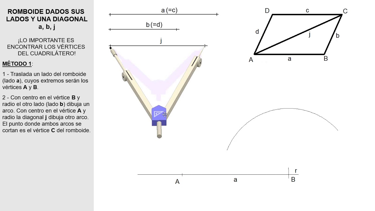 11.10e-Romboide dados sus lados y una diagonal