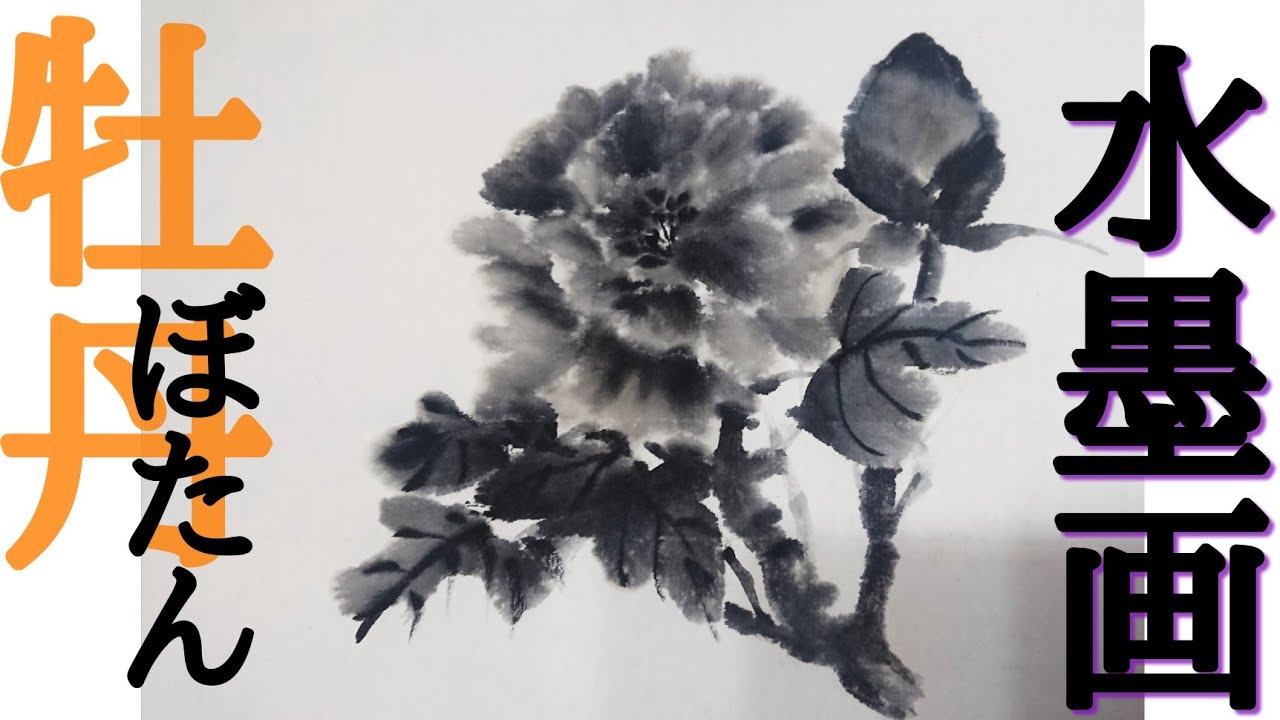 【描き方】水墨画で「牡丹」を描くの巻peony