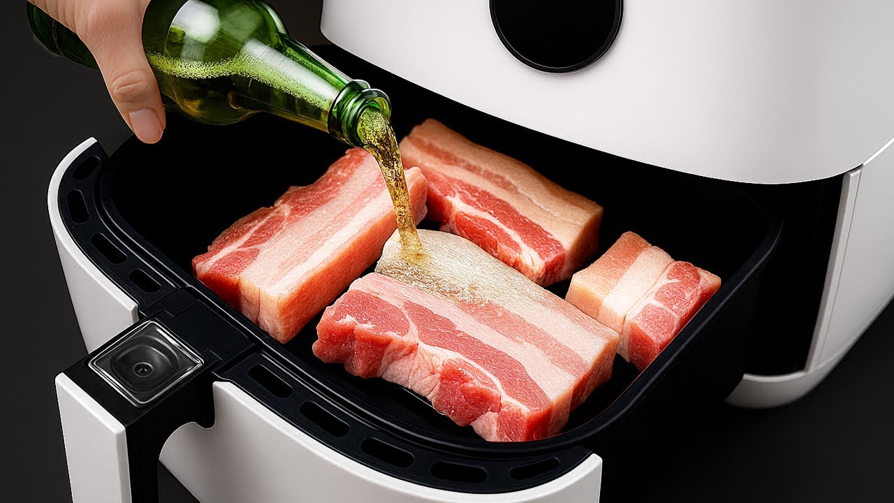 Ein Koreanischer Koch hat mir diesen Trick für Schweinefleisch in der Heißluftfritteuse beigebracht!
