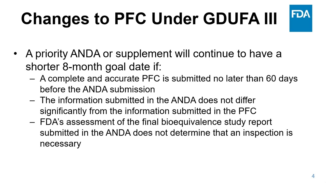ANDAs: Pre-Submission Facility Correspondence (PFC) Related to Prioritized Generic Drug Submissions