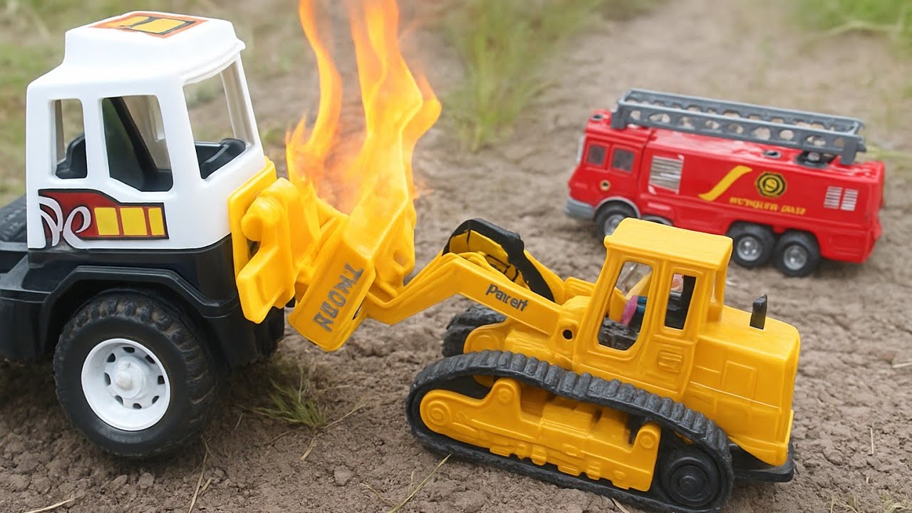 Truk Monster Mengamuk! Mini Beko Ditabrak, Dozer & Truk TIKI Melawan! 🔥🚒